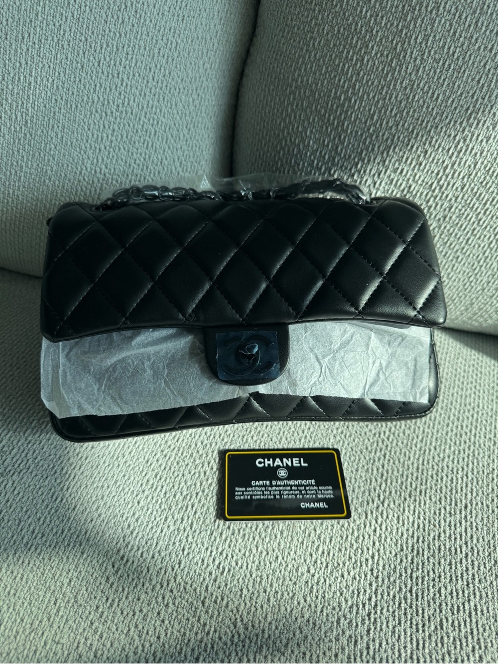 Classic double flap bag black on black - Picture 5 of 5